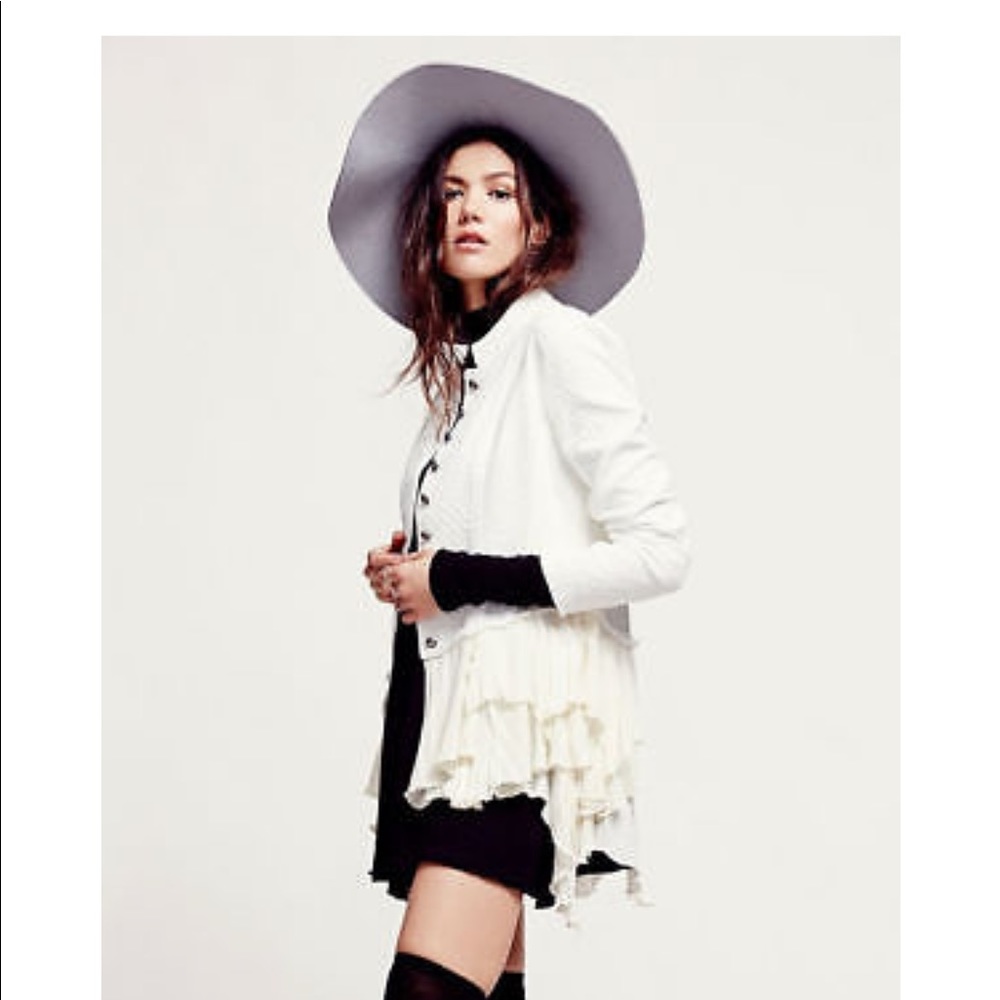 Free People Victorian Military Ruffle Jacket 2